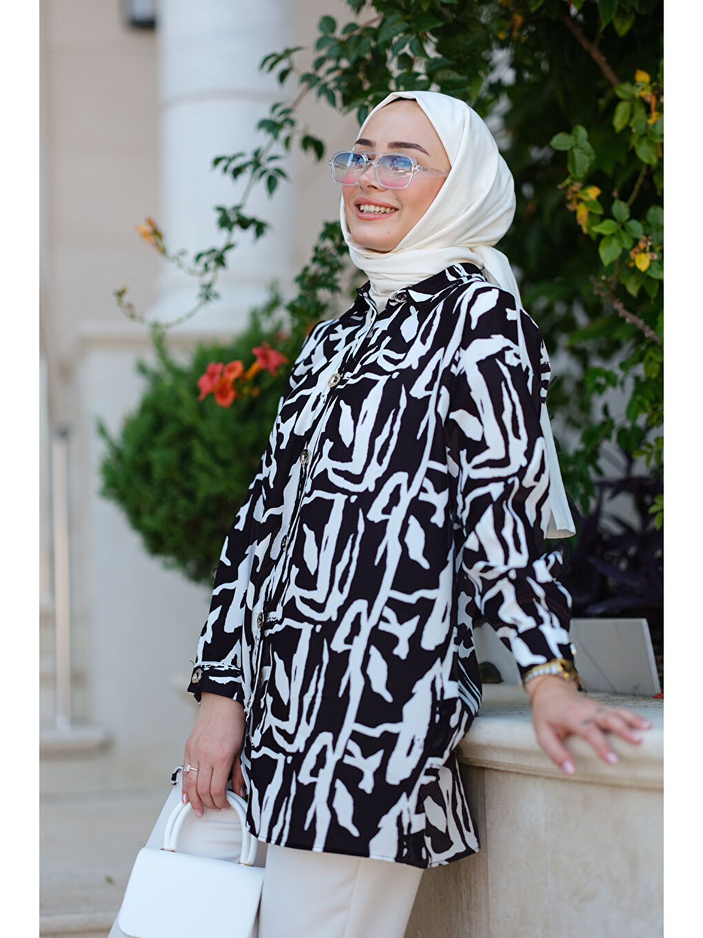 Dijital Baskılı Gömlek Siyah-2