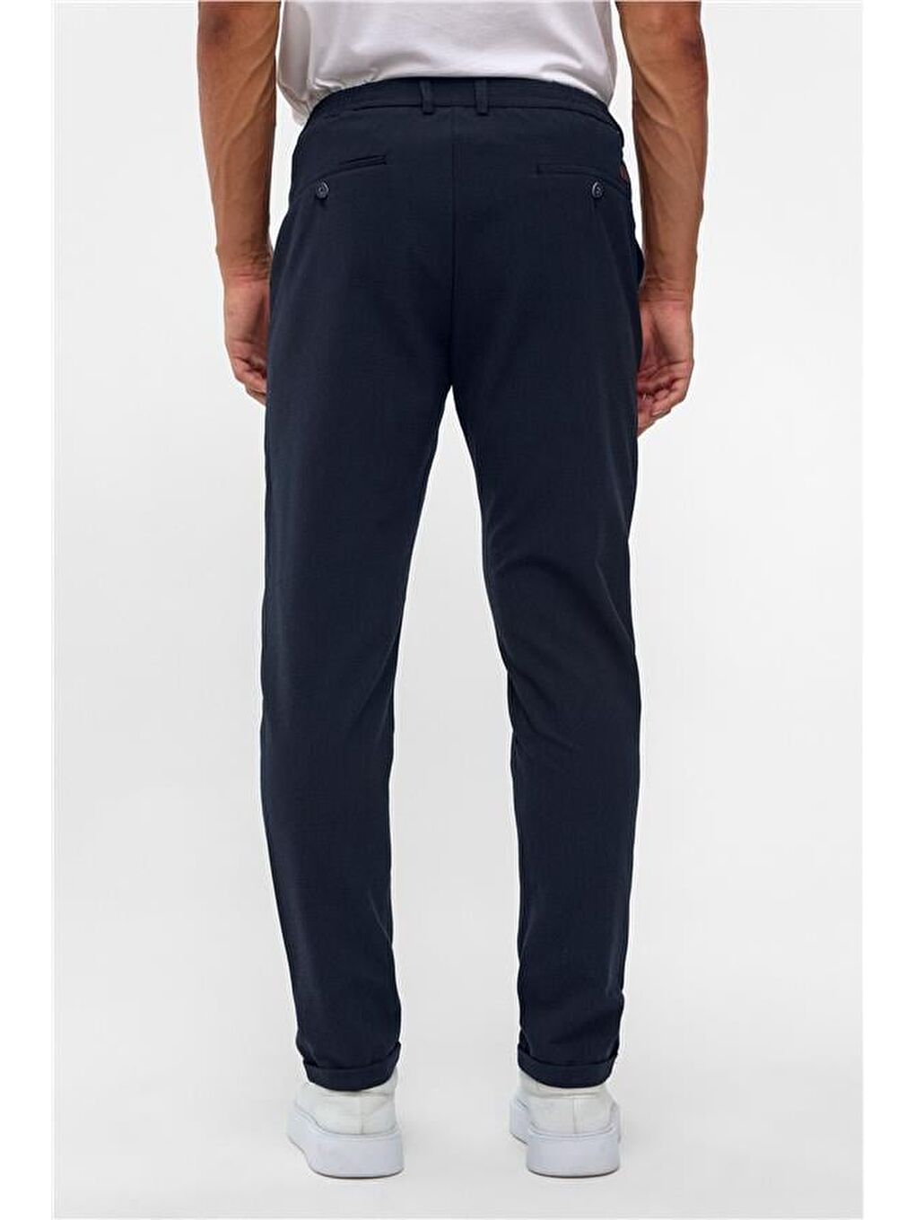 Lacivert Slim Düz Jogger Pantolon-4