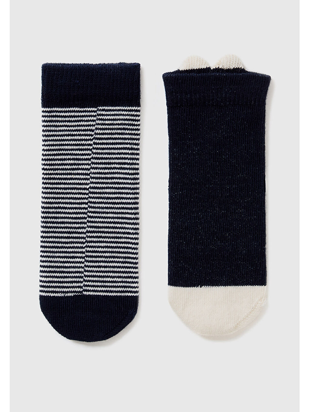 Bebek Lacivert Bunny Desenli Çorap-1