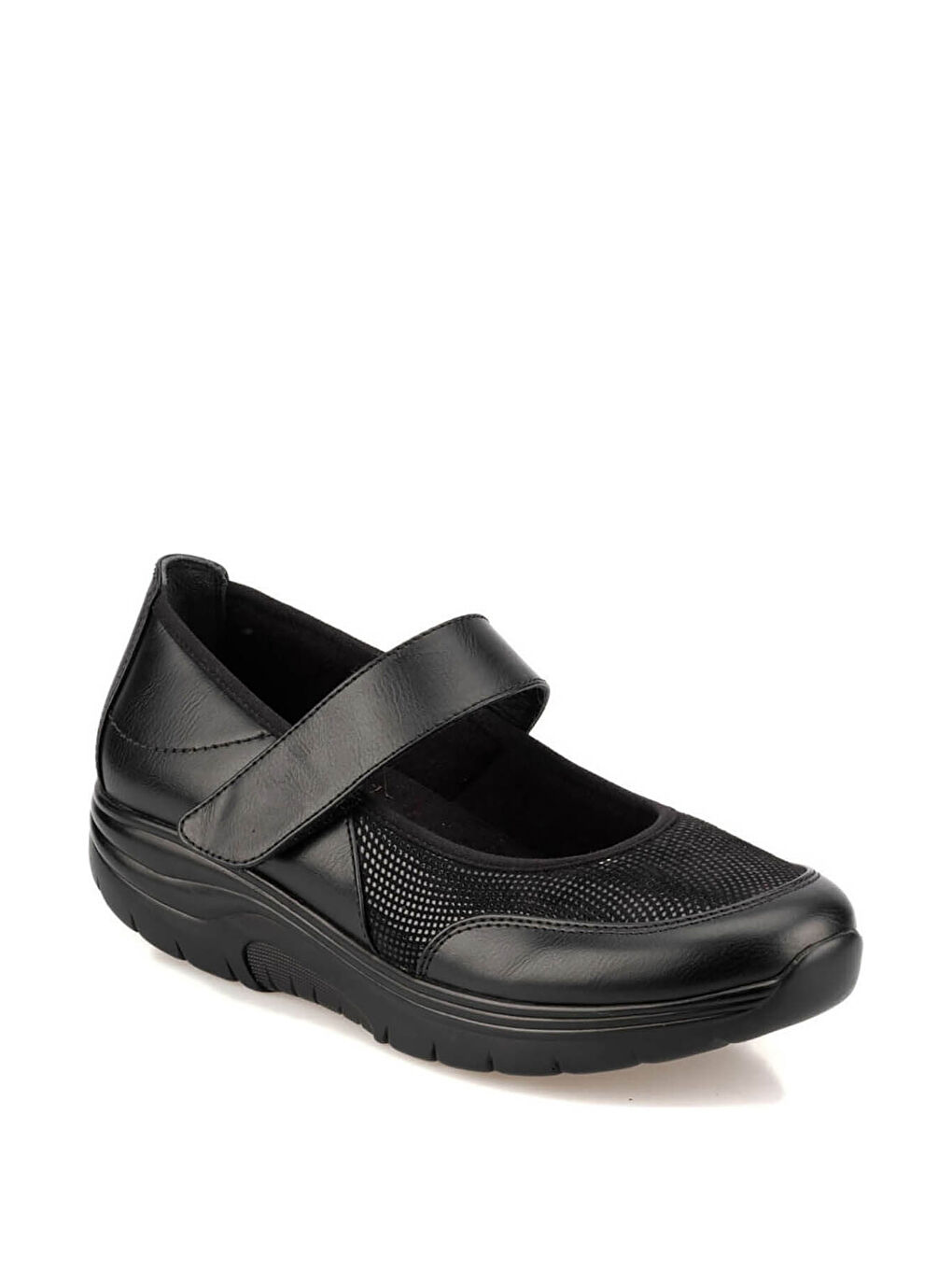 TRV920059 Siyah Kadın Comfort Babet Ayakkabı-1