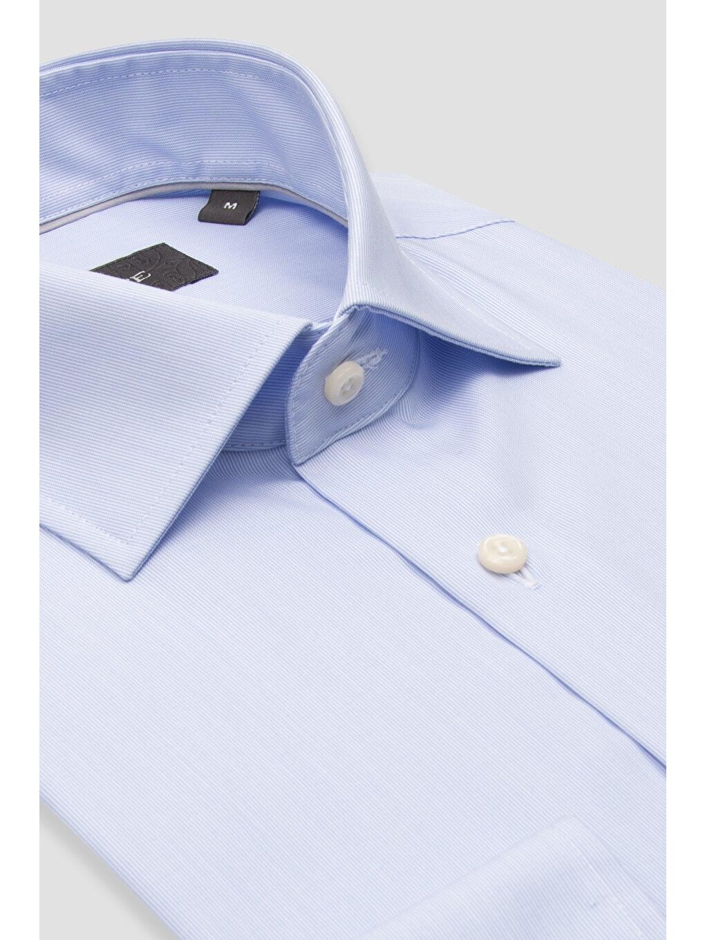 Donatello Non Iron Poplin Pamuklu Slim Fit Açık Mavi Klasik Yaka Erkek Çizgili %100 Pamuk Gömlek-1