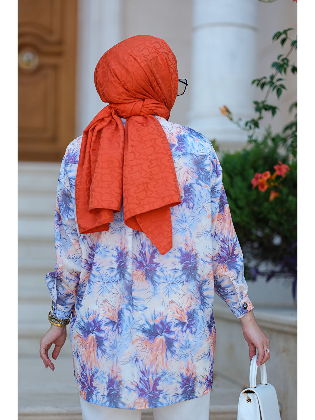 Dijital Baskılı Gömlek Lila-3