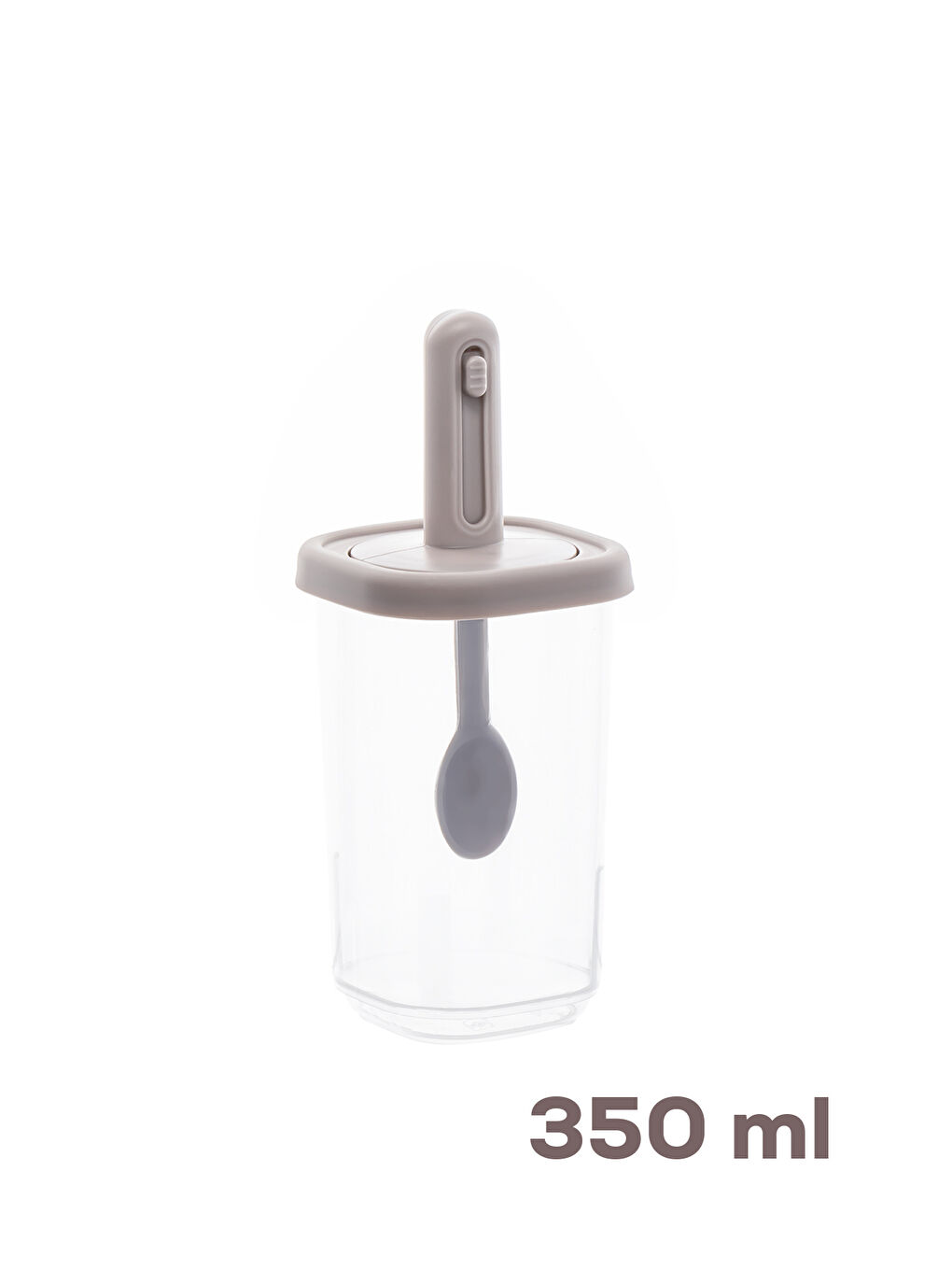 Kahverengi 4362 Kaydırmalı Kaşıklı Baharatlık Seti 6'lı Şeffaf - Cappucino-3