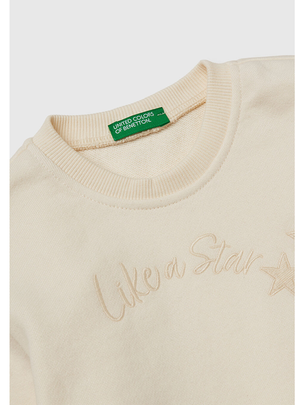 Kız Çocuk Ekru Önü Nakışlı Ribana Detaylı Uzun Kollu Elbise-2