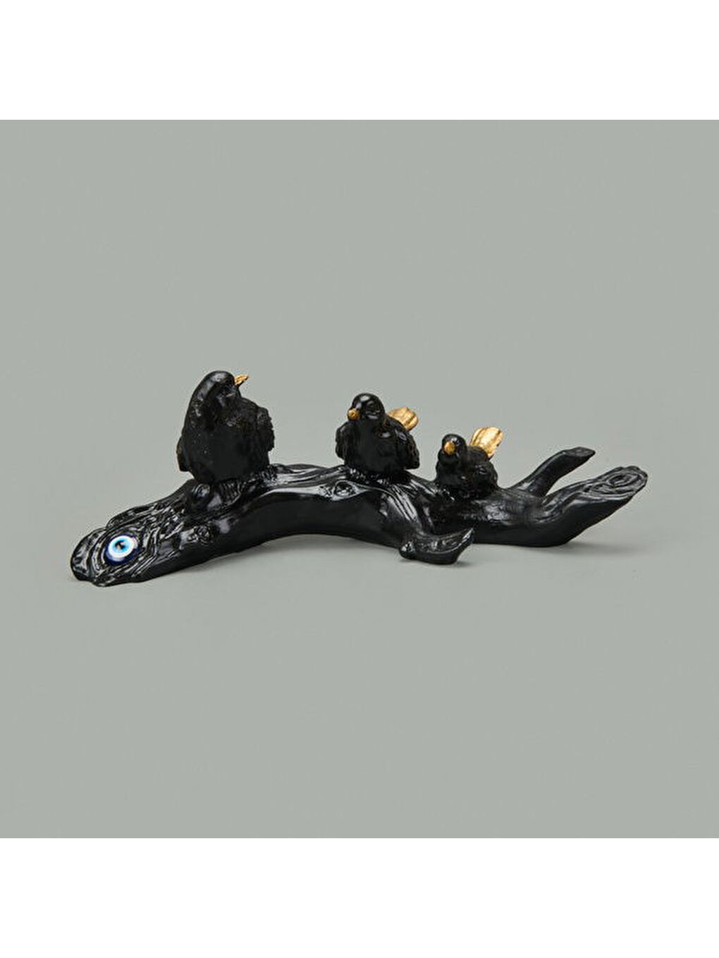 Deco Birds Dekor - Siyah / Gold - 8x24 cm