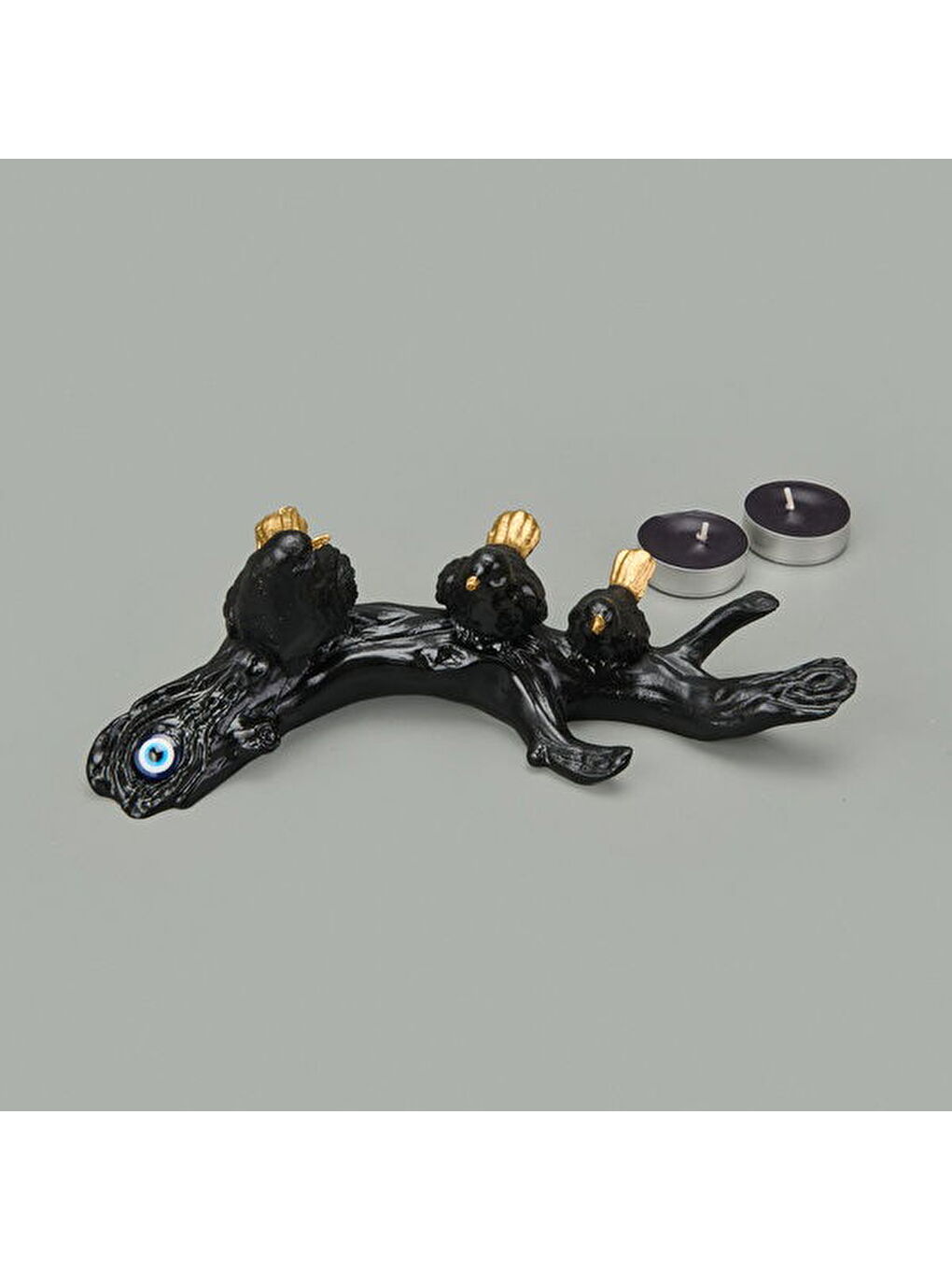 Deco Birds Dekor - Siyah / Gold - 8x24 cm-1