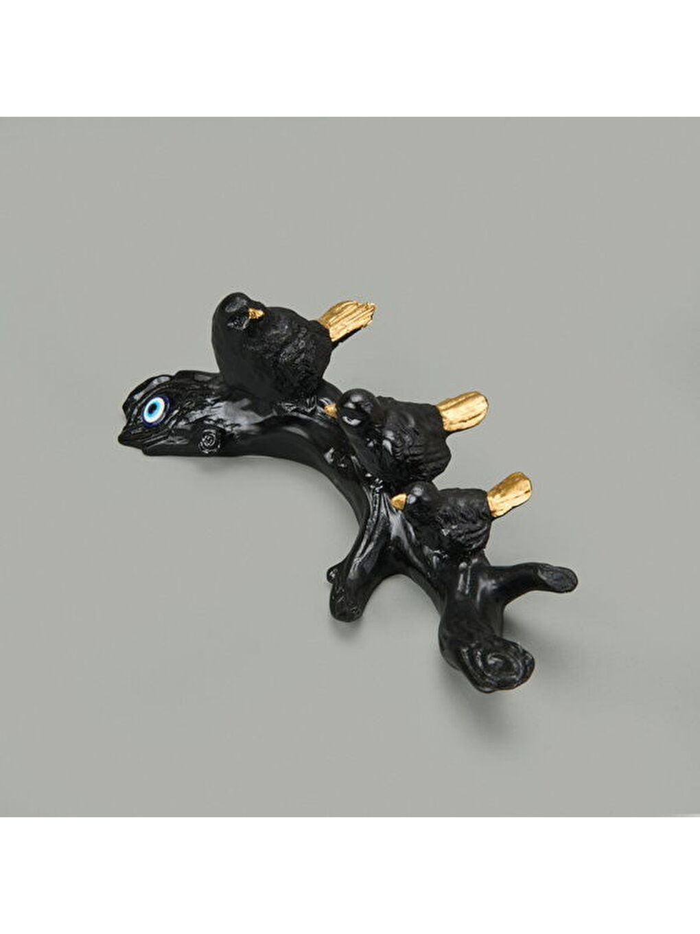 Deco Birds Dekor - Siyah / Gold - 8x24 cm-2