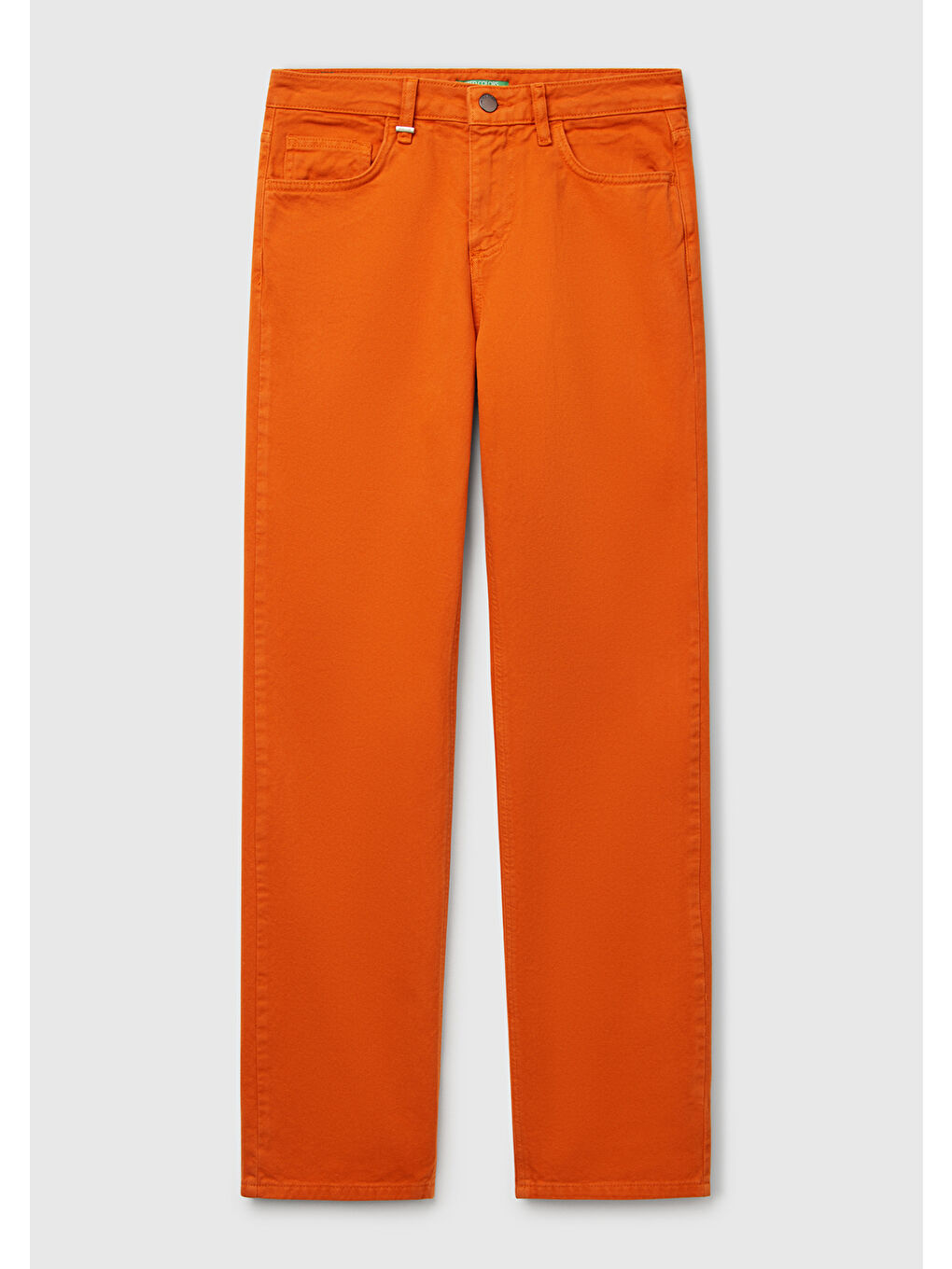 Kadın Turuncu %100 Pamuk Normal Bel Regular Fit Denim Pantolon-1