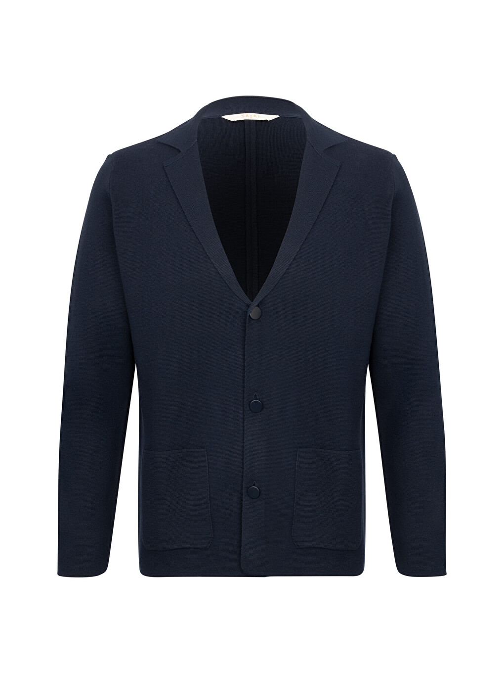 Lacivert Regular Fit Düğmeli Triko Ceket