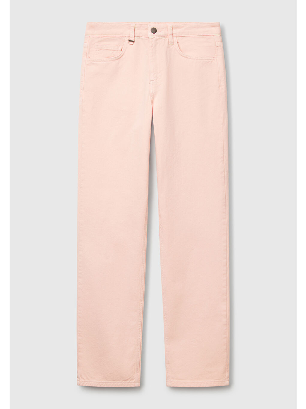 Kadın Pembe %100 Pamuk Normal Bel Regular Fit Denim Pantolon-1