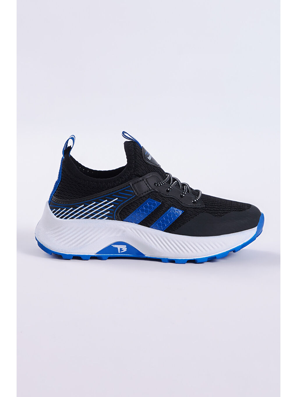 Çocuk Unisex Siyah Sax Rahat Kalıp Nefes Alabilen Kumaş Bağcıklı Sneaker-2