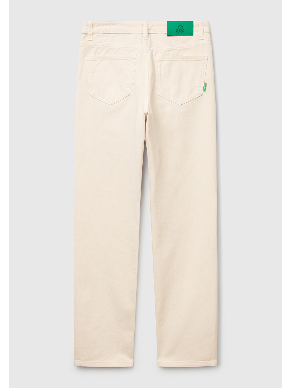 Ekru Kadın Krem %100 Pamuk Normal Bel Regular Fit Denim Pantolon-3