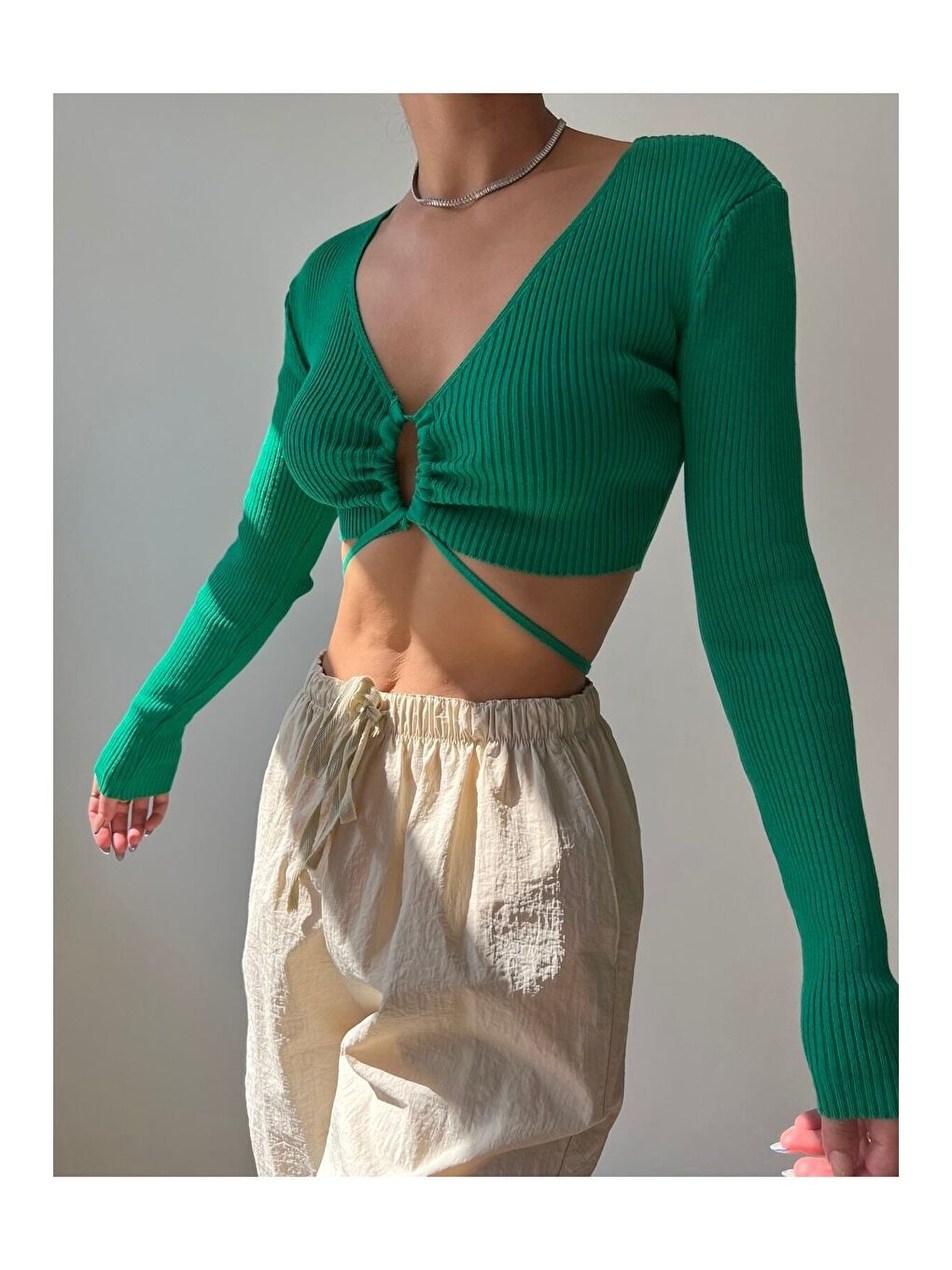 Mai Berta Yeşil Triko Crop-2