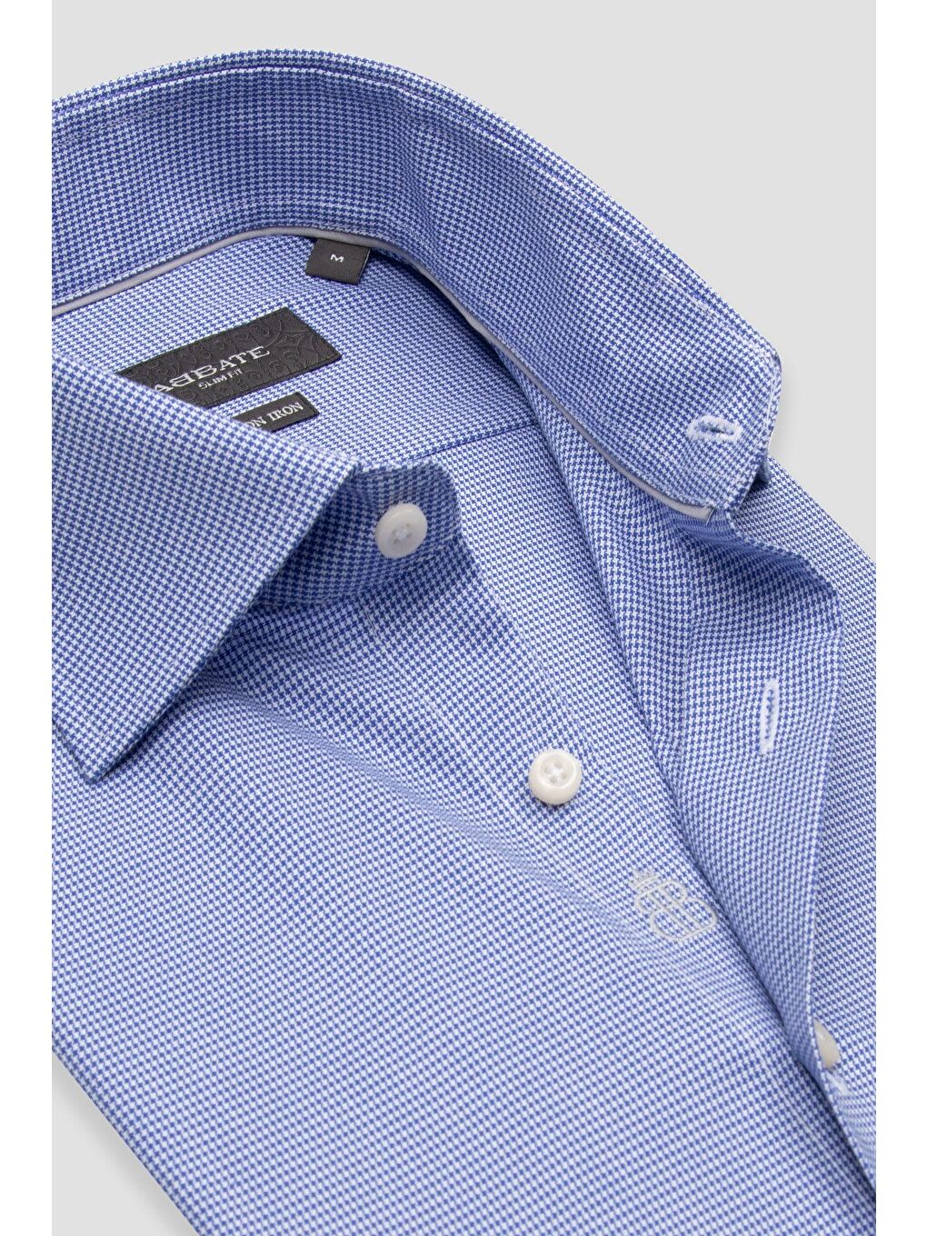 Donatello Non Iron Armür Pamuklu Slim Fit Açık Mavi Klasik Yaka Erkek Düz %100 Pamuk Gömlek-5