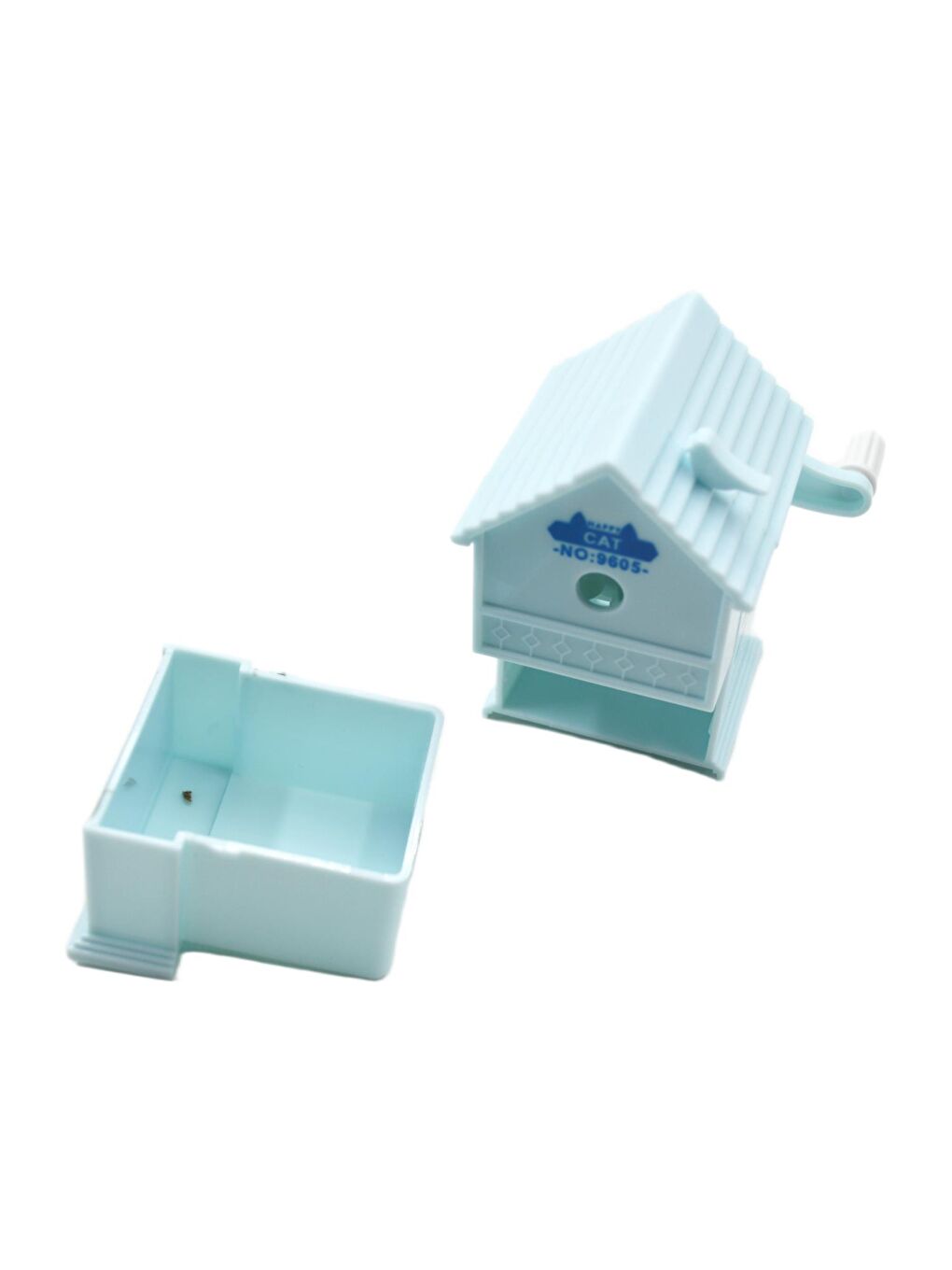 Dream Cabin Ev Şekilli Masaüstü Kollu Kalemtıraş Mavi Kedi 9605-2