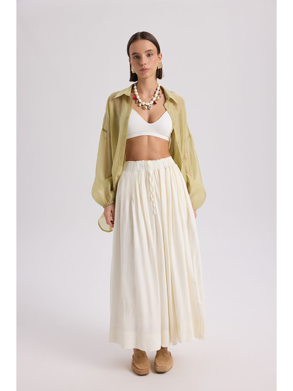 Lyra Oversize Yeşil Gömlek-1