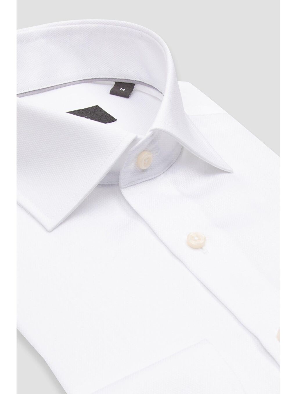 Donatello Non Iron Armür Pamuklu Slim Fit Beyaz Klasik Yaka Erkek Düz %100 Pamuk Gömlek-1