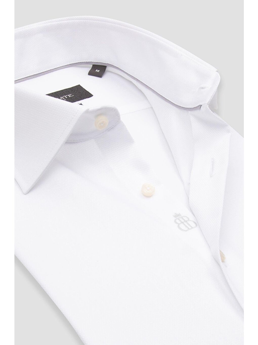 Donatello Non Iron Armür Pamuklu Slim Fit Beyaz Klasik Yaka Erkek Düz %100 Pamuk Gömlek-5