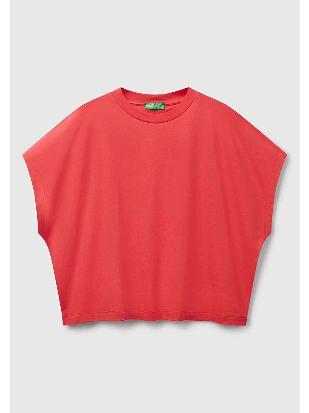 Kadın Mercan %100 Pamuk Kimono Kollu Bisiklet Yaka T-Shirt-1