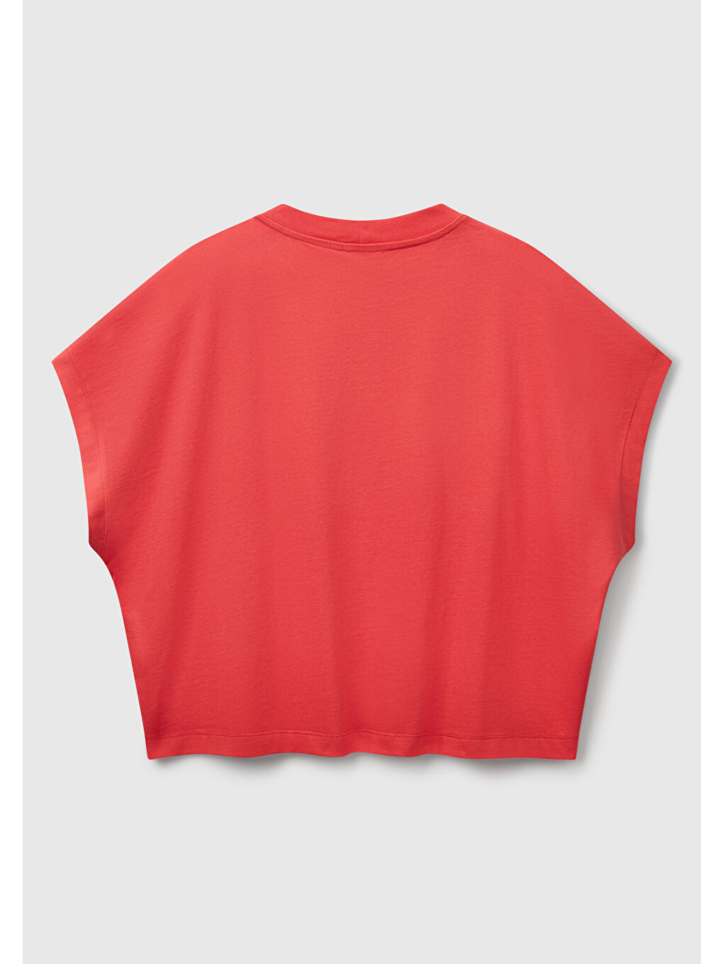 Kadın Mercan %100 Pamuk Kimono Kollu Bisiklet Yaka T-Shirt-3