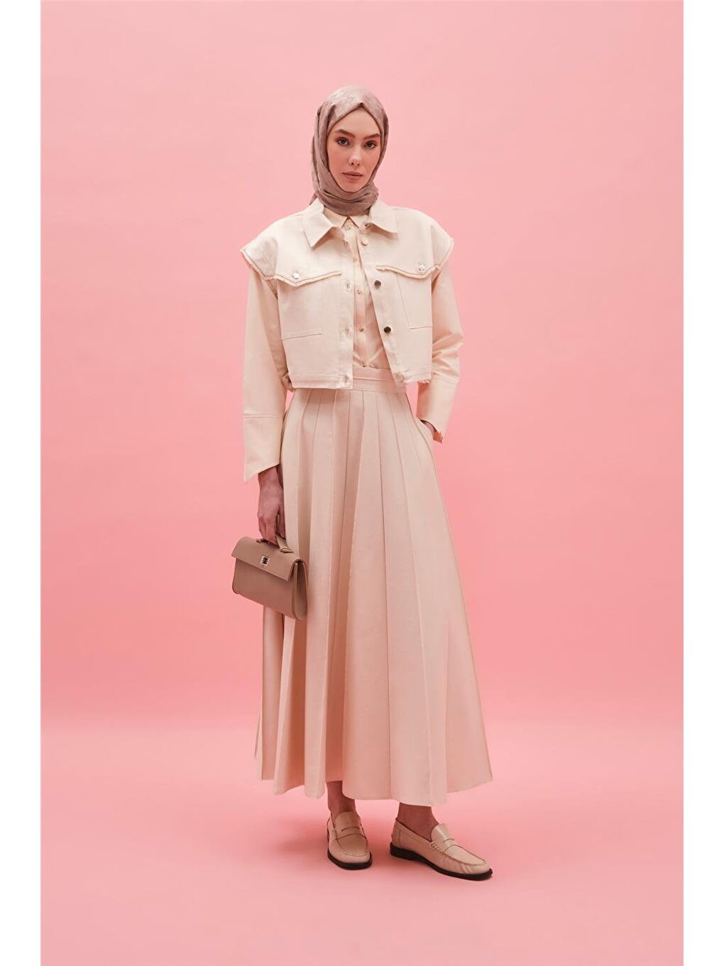 Ekru Püskül Detaylı Beli Daralabilen Yelek 25Y4502 Naturel