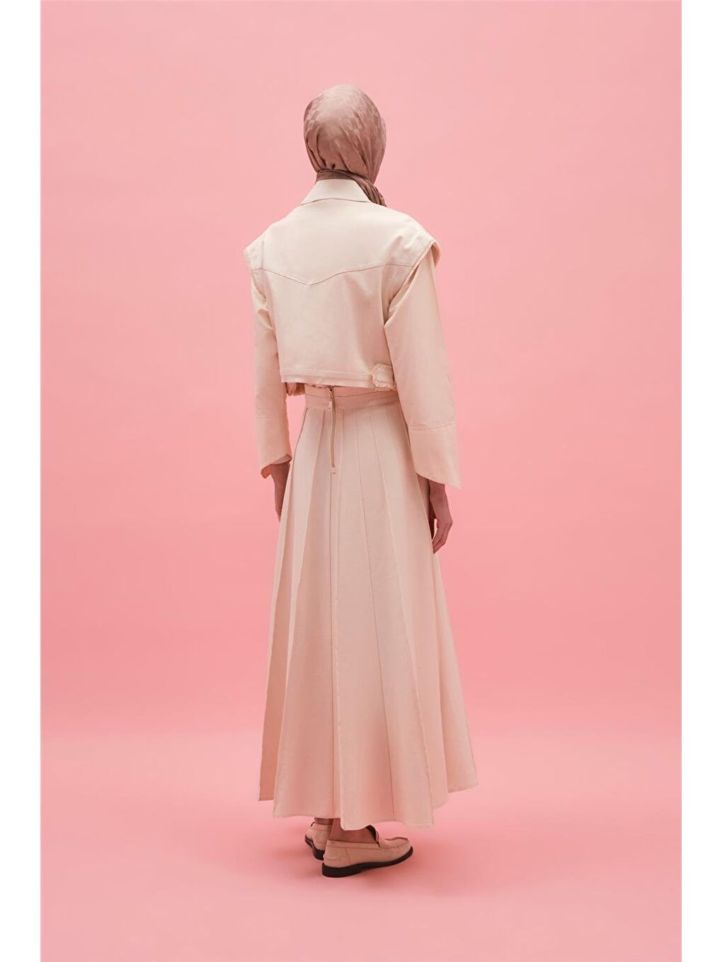 Ekru Püskül Detaylı Beli Daralabilen Yelek 25Y4502 Naturel-4