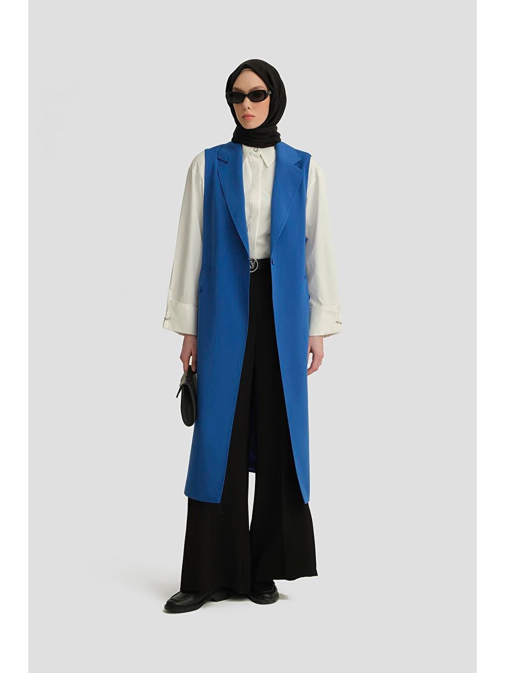 Mavi Apoletli Yelek 24K4201 Kobalt-2