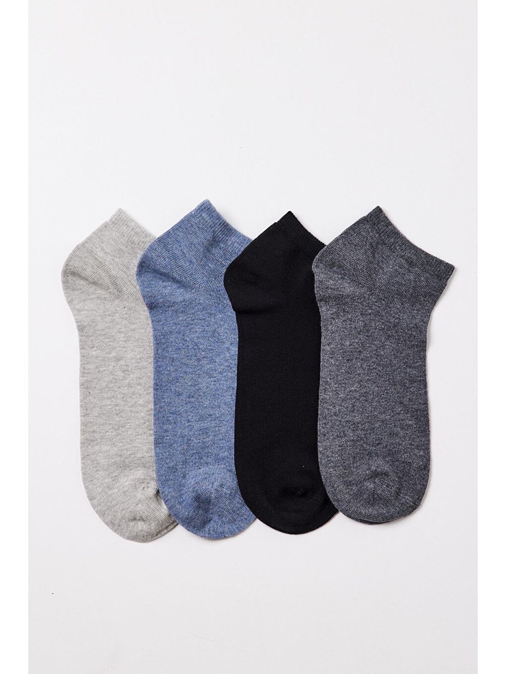 Gri Erkek 4'Lü Paket Step Çorap Mix