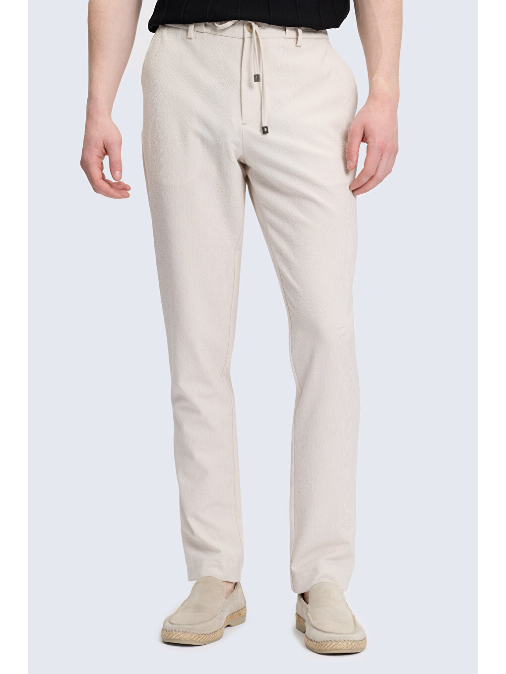Bej Rahat Kesim Yandan Cepli Jogger Pantolon-1
