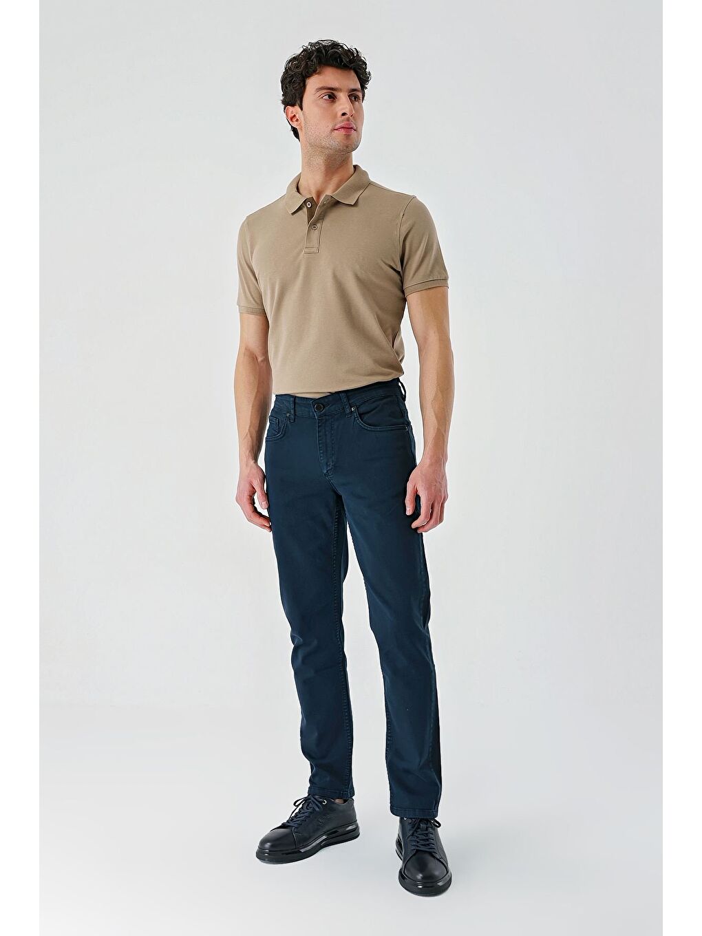Koyu Lacivert Pamuklu 5 Cep Casual Slim Fit 5 Cep Pantolon 1003240318-2