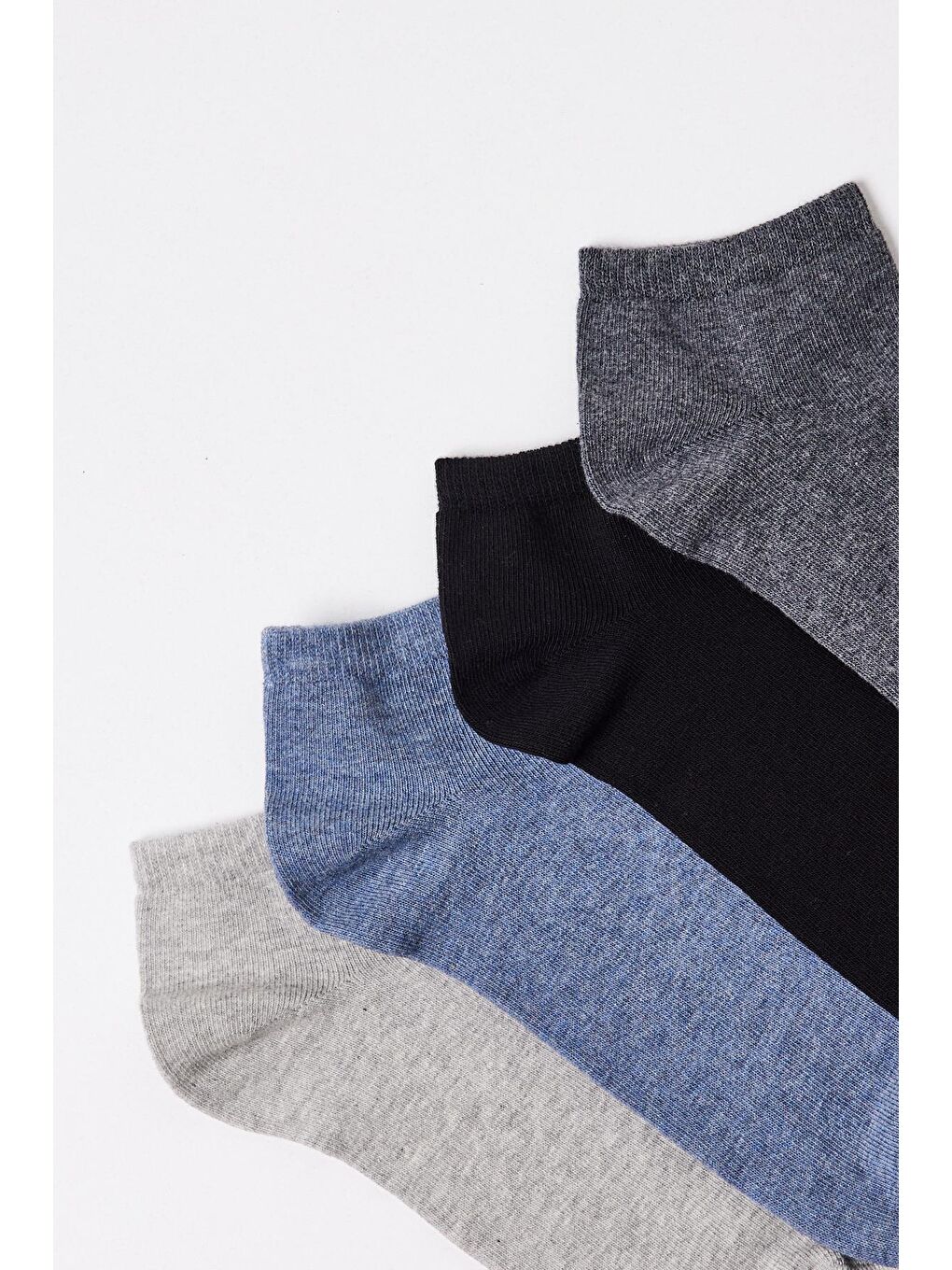 Gri Erkek 4'Lü Paket Step Çorap Mix-1