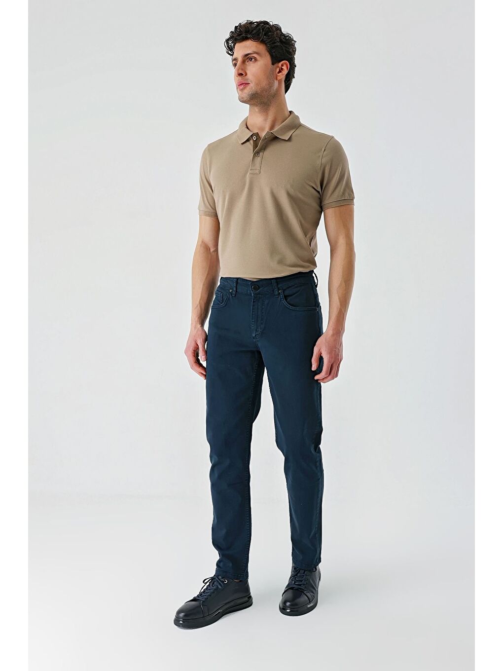 Koyu Lacivert Pamuklu 5 Cep Casual Slim Fit 5 Cep Pantolon 1003240318-3