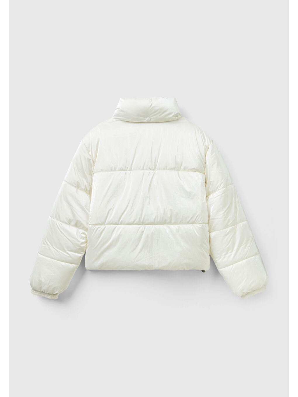 Ekru Kadın Krem Parlak Pufa Şişme Mont-3