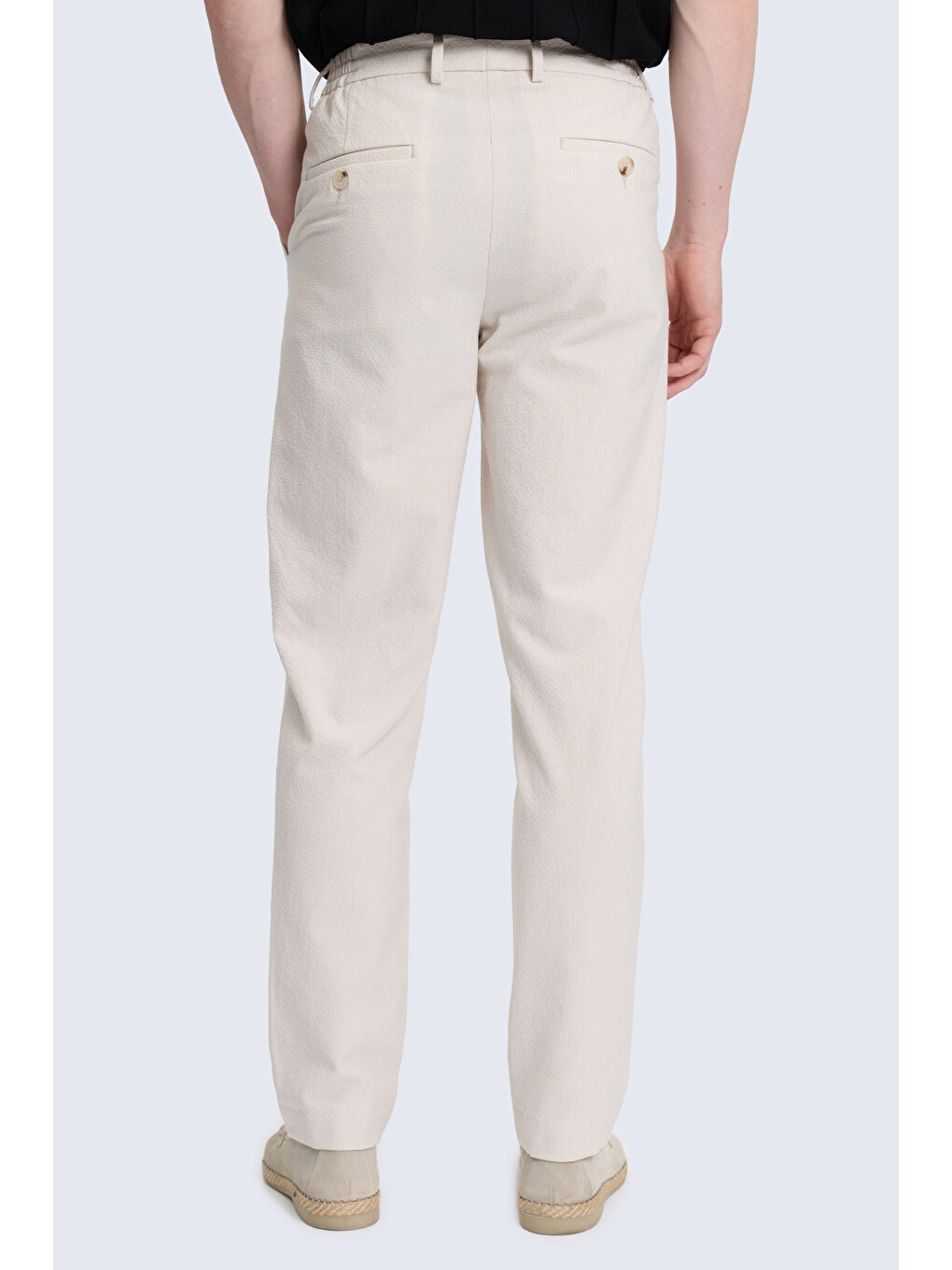 Bej Rahat Kesim Yandan Cepli Jogger Pantolon-4