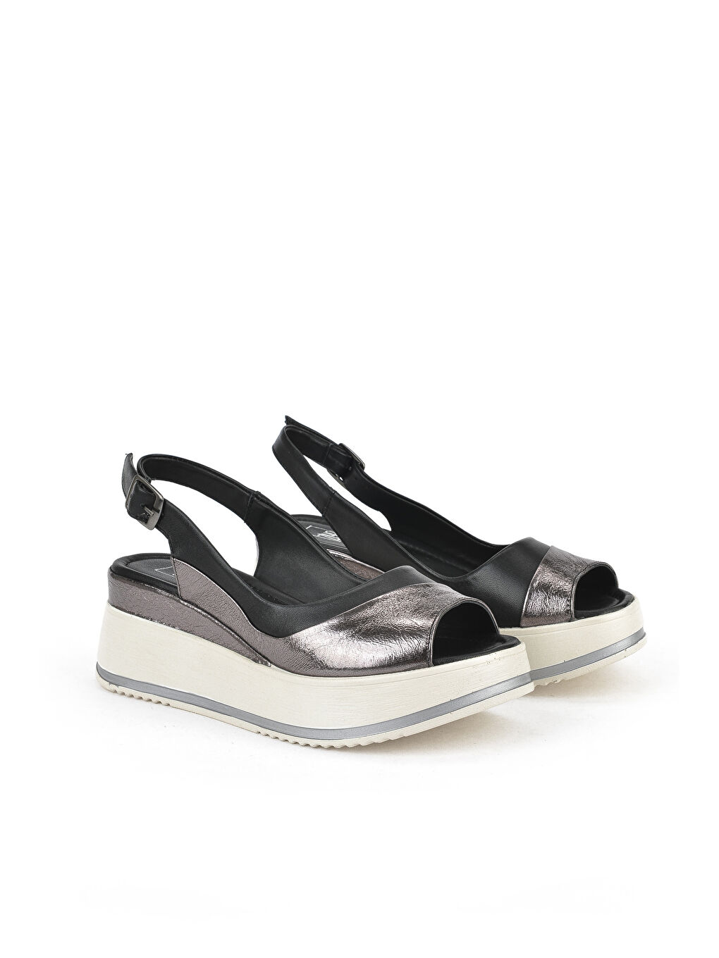 Kadın Hakiki Deri Dolgu Topuk Sandalet 151992Z50020 Siyah-1