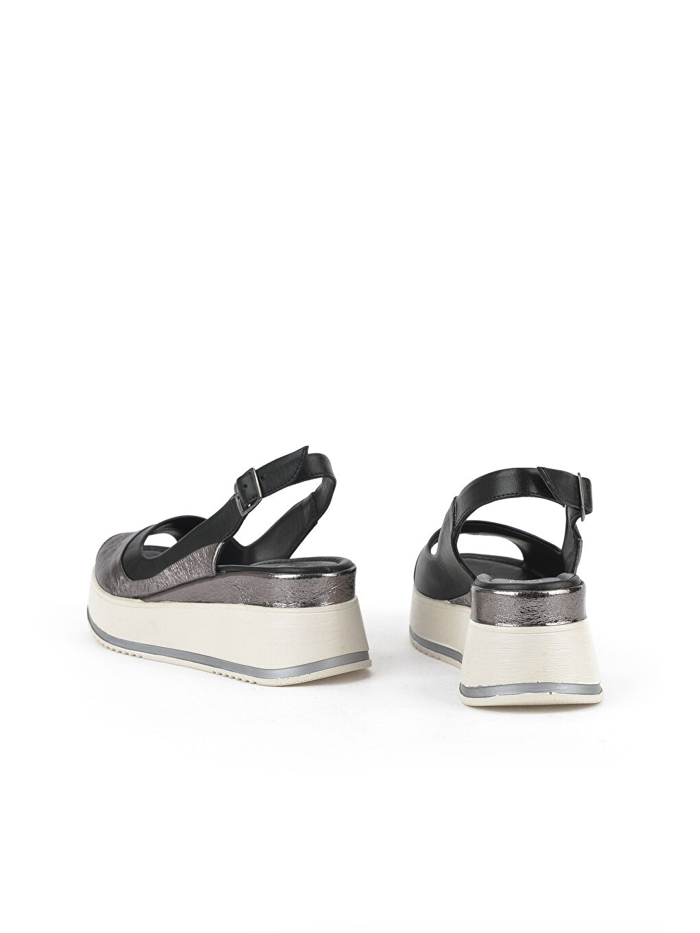 Kadın Hakiki Deri Dolgu Topuk Sandalet 151992Z50020 Siyah-2