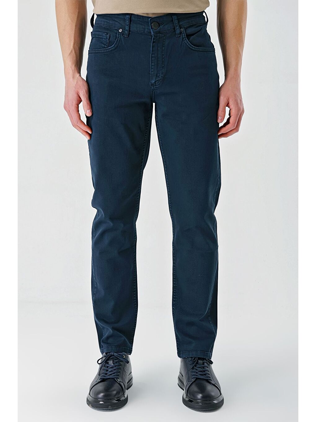 Koyu Lacivert Pamuklu 5 Cep Casual Slim Fit 5 Cep Pantolon 1003240318-11