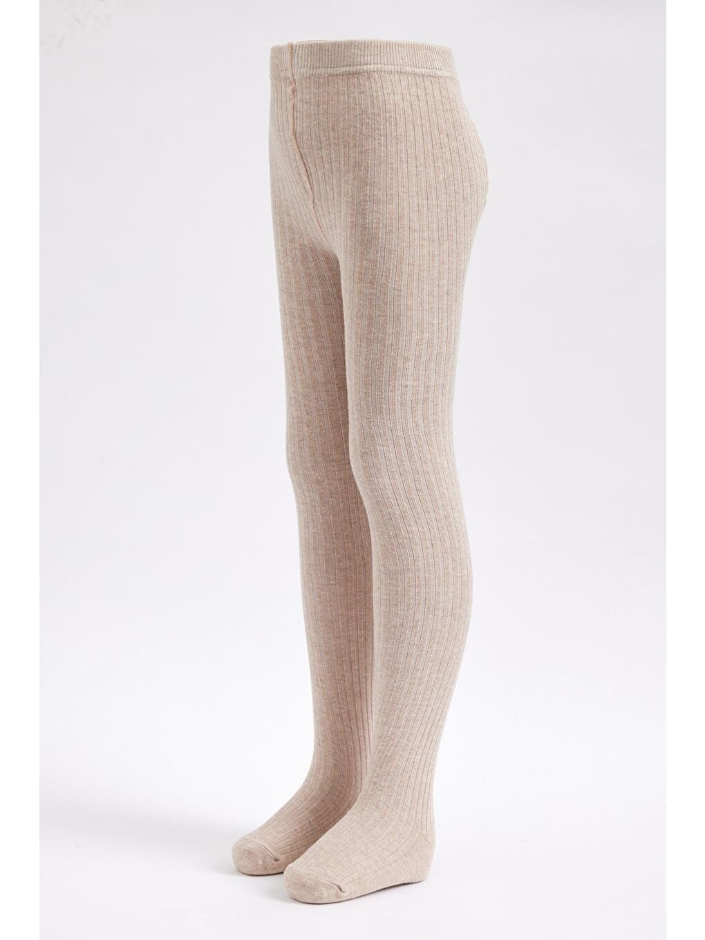 Çizgili Basic Çocuk Külotlu Çorap Bej MEL.