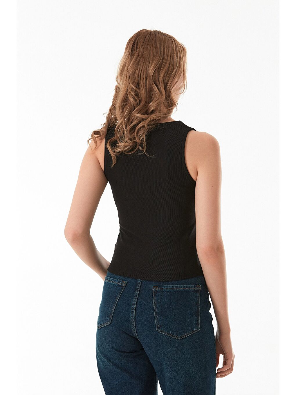 Siyah Basic Fitilli Düğmeli Yelek-3