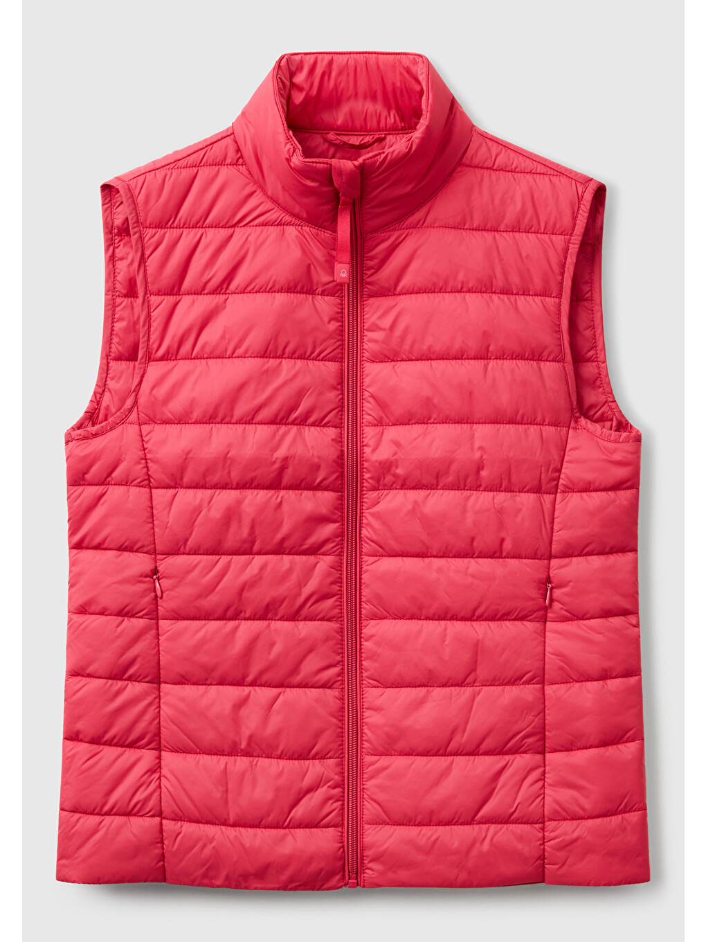 Kadın Fuşya Polyester Dolgulu Fermuarlı Slim Fit Pufa Yelek-1