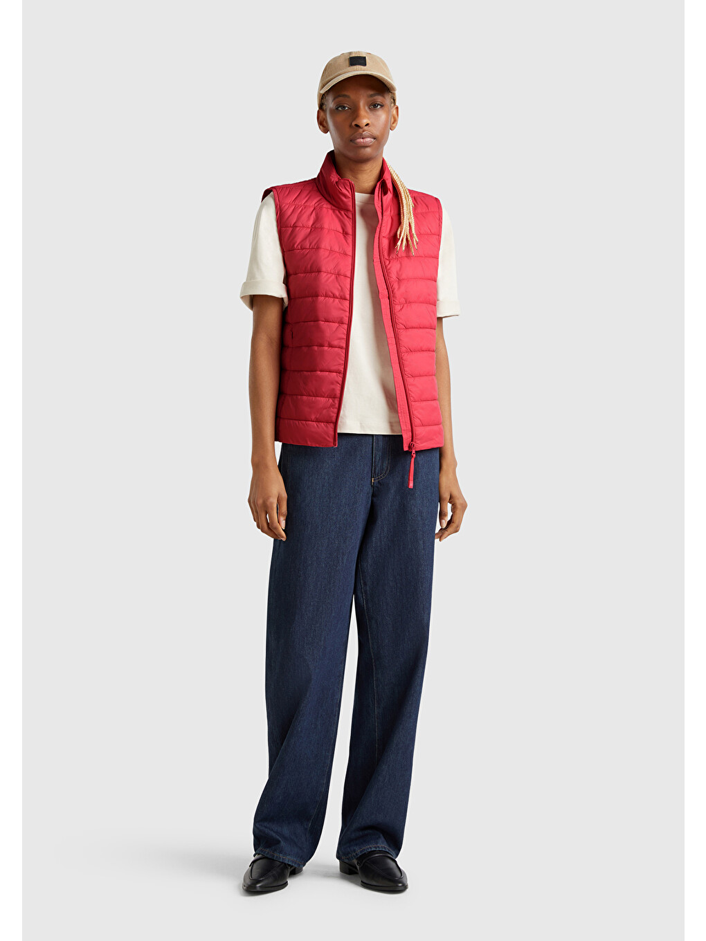 Kadın Fuşya Polyester Dolgulu Fermuarlı Slim Fit Pufa Yelek-4