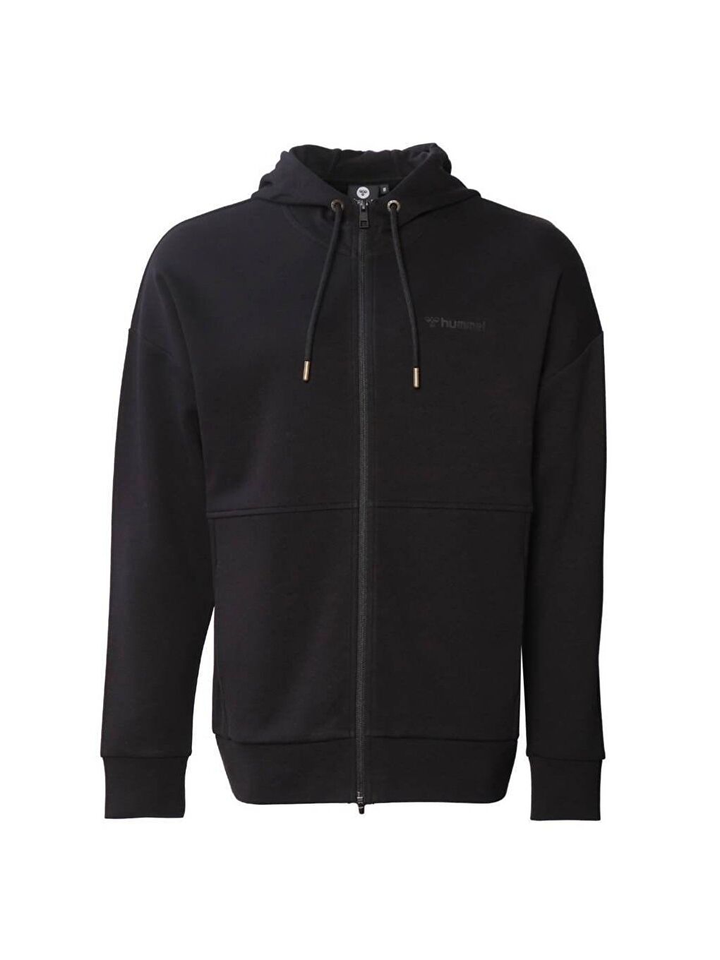 Hummel Siyah Zip Benisto Erkek Siyah Kapüşonlu Fermuarlı Sweatshirt