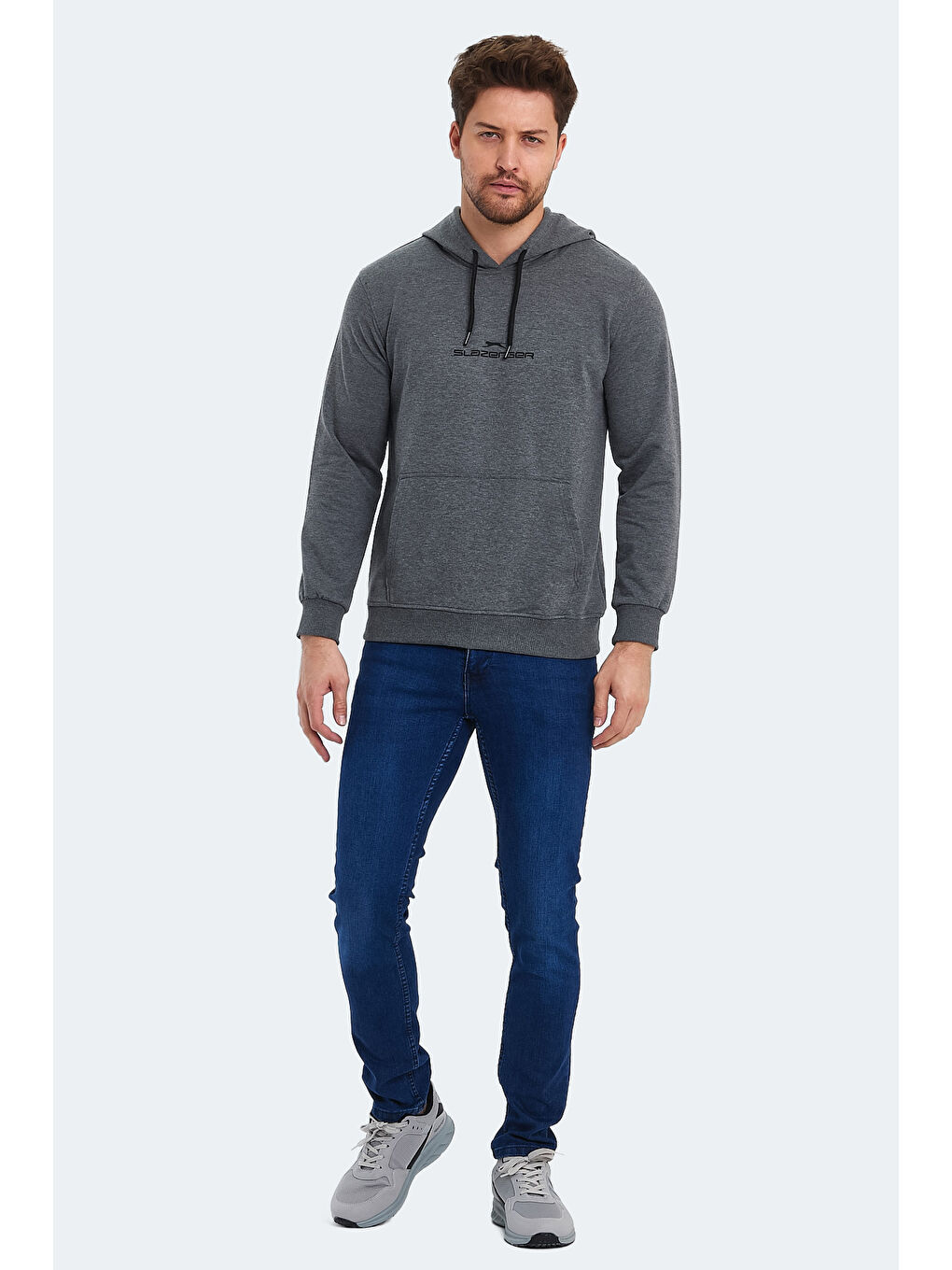 SLAZENGER ONCA Erkek Sweatshirt Koyu Gri - 6