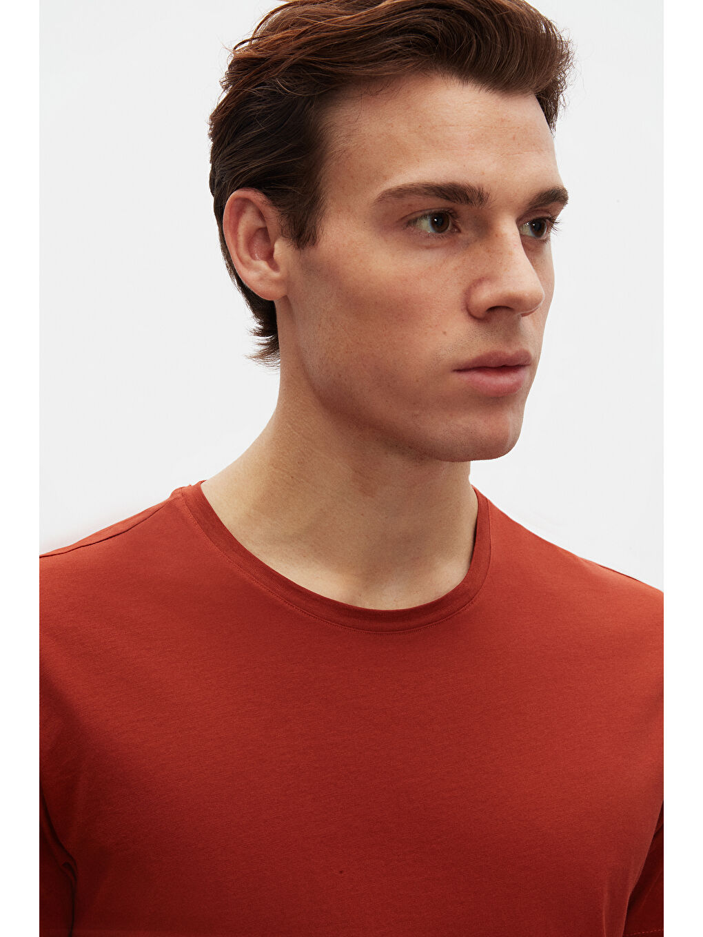 Kahverengi Comfort Kiremit %100 Pamuk Tişört-1