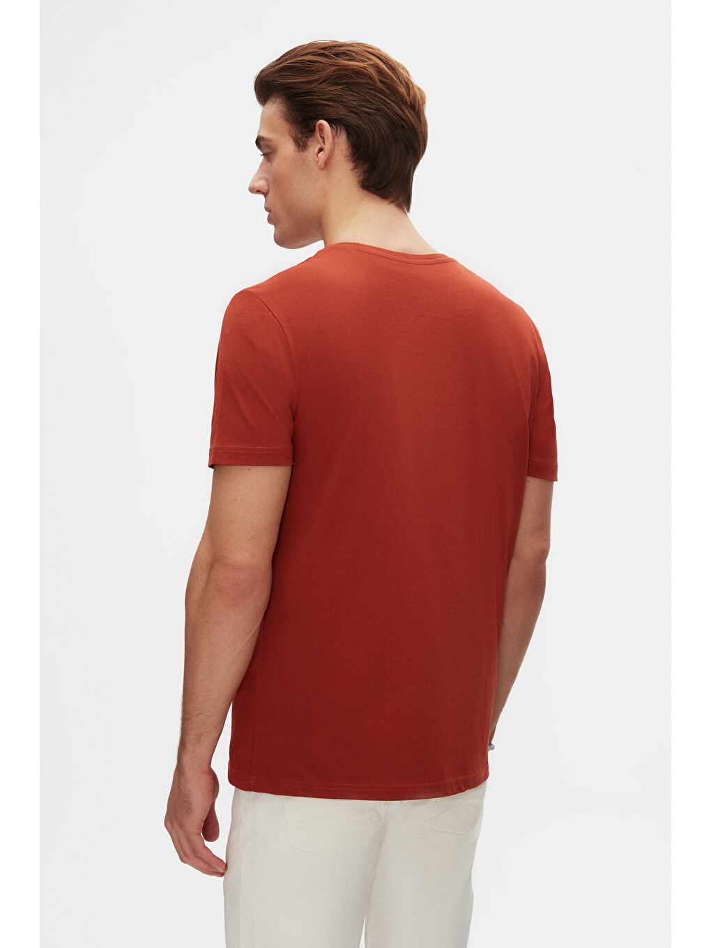 Kahverengi Comfort Kiremit %100 Pamuk Tişört-2