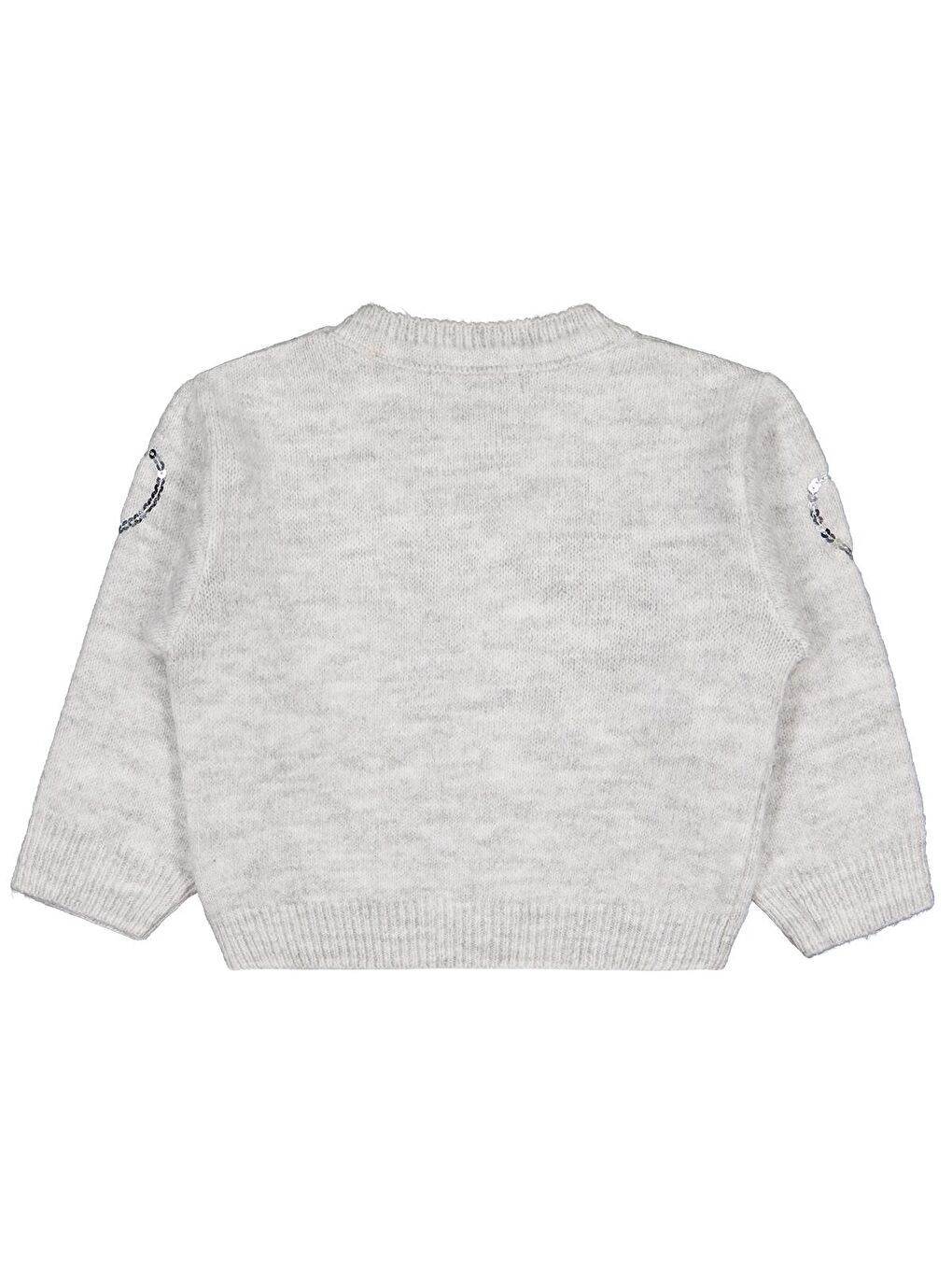 Girls Pullu Kalp Nakışlı 2-5 Yaş Kazak - Gri 5-6 Yaş