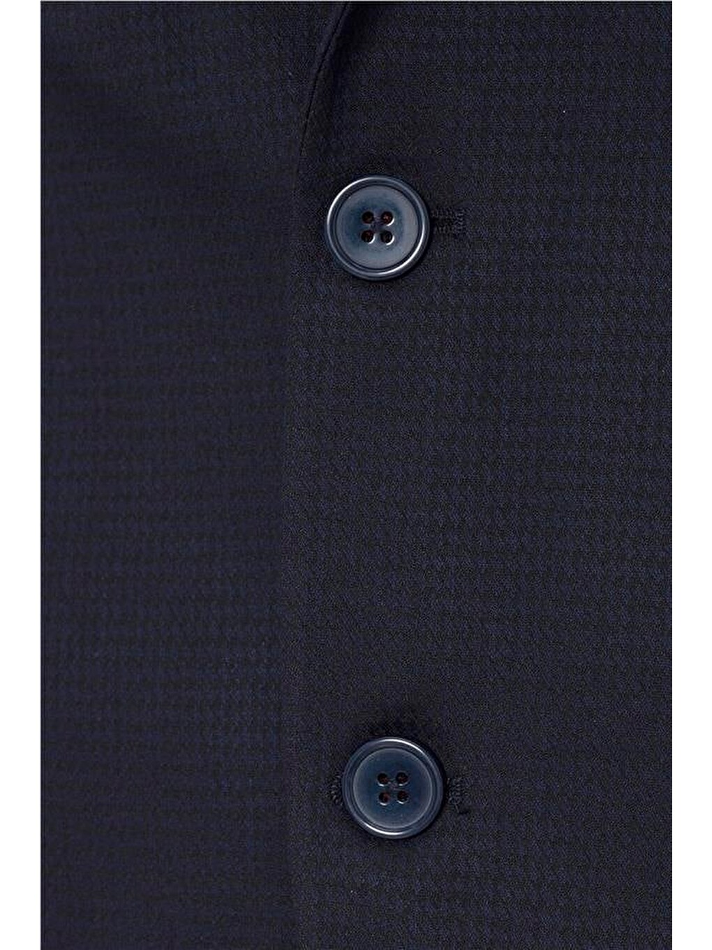Lacivert Slim Armürlü Sivri Yaka 6 Drop Yelekli Takım Elbise-4
