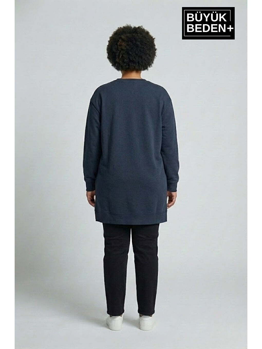 Mavi Kadın Tunik Büyük Beden Capri Island Baskılı ince Sweatshırt SPR26BTK990-1-1