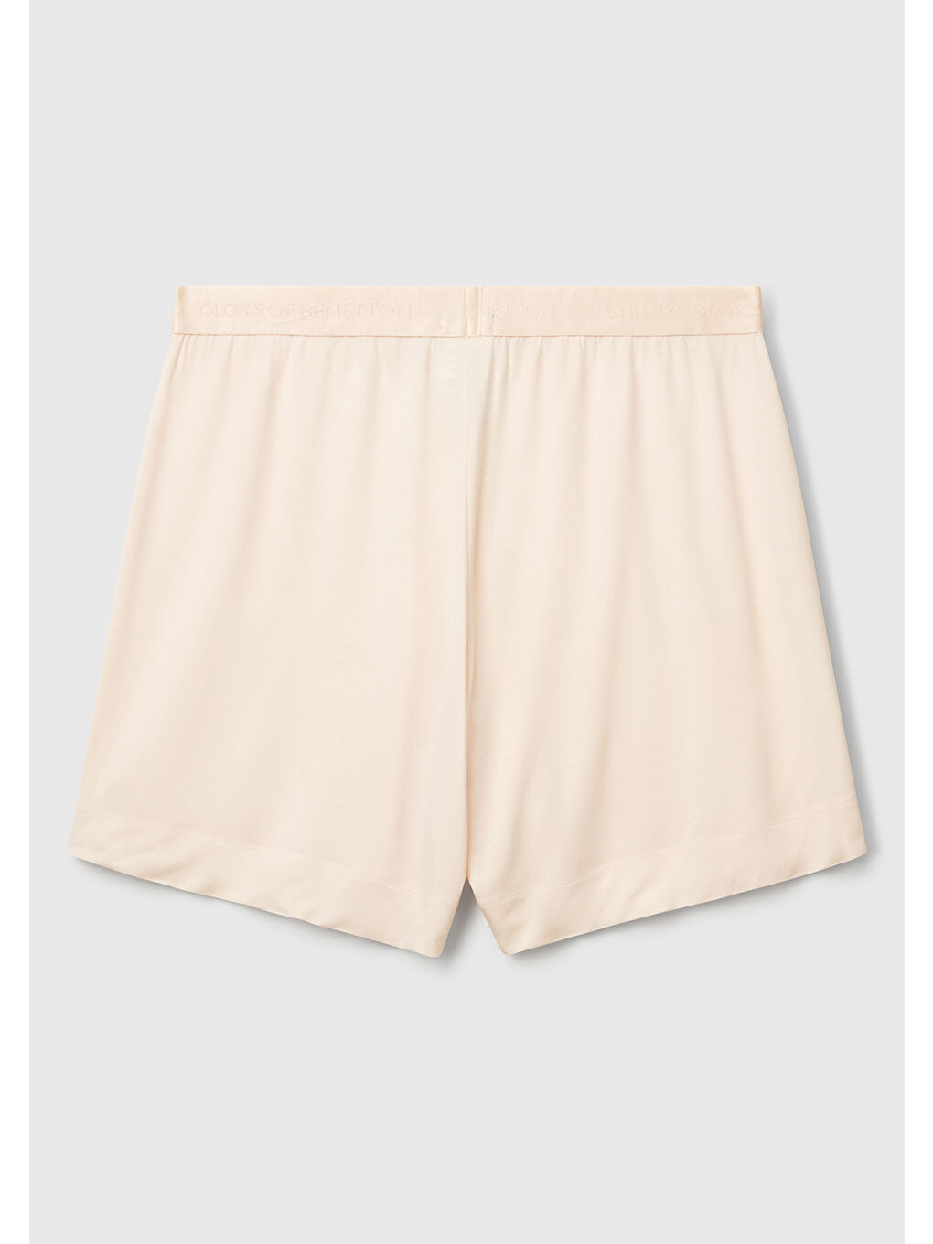 Kadın Ekru Beli Logo Bantlı Bermuda Şort-1