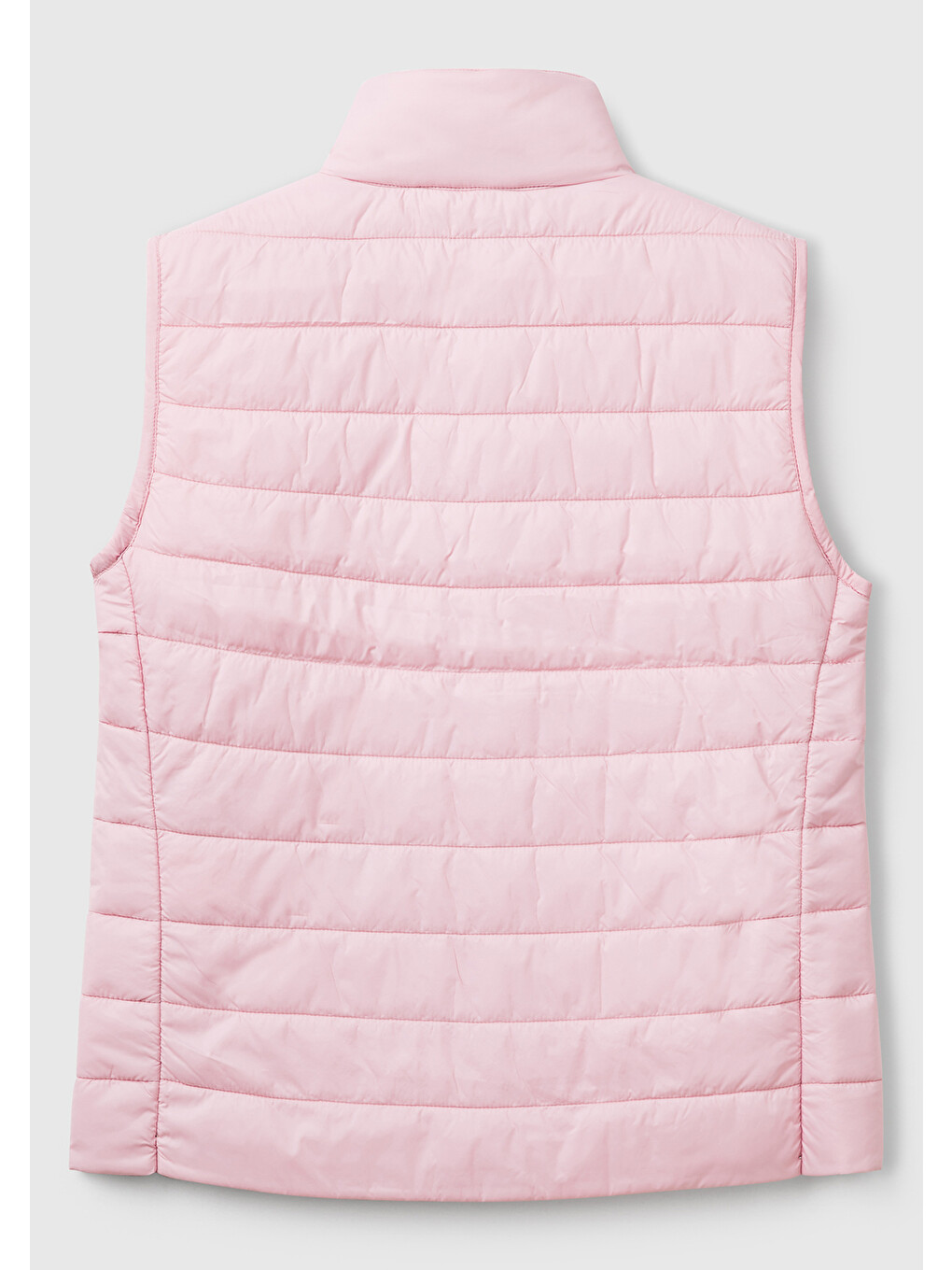 Kadın Açık Pembe Polyester Dolgulu Fermuarlı Slim Fit Pufa Yelek-3